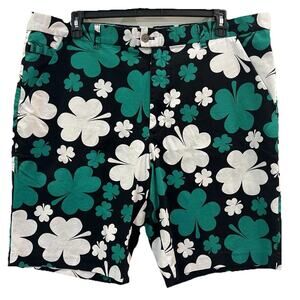 Royal and Awesome Men`s Golf Shorts Paddy Par Green Irish Clover Shamrock Sz 44